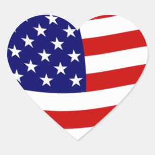 Flaggenaufkleber Vereinigte Staaten von Amerika Herz-Aufkleber