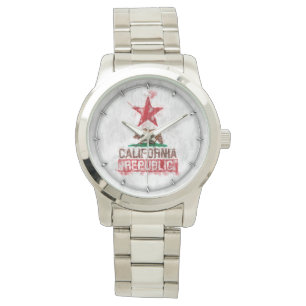 Flaggenbär der Republik Kalifornien in der Farbe P Armbanduhr