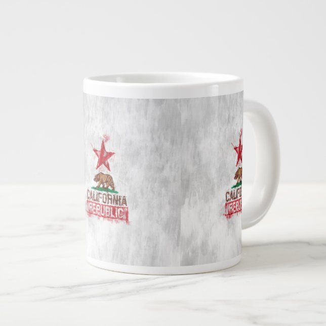 Flaggenbär der Republik Kalifornien in der Farbe P Jumbo-Tasse (Vorderseite Rechts)