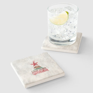 Flaggenbär der Republik Kalifornien in farbenfrohe Steinuntersetzer