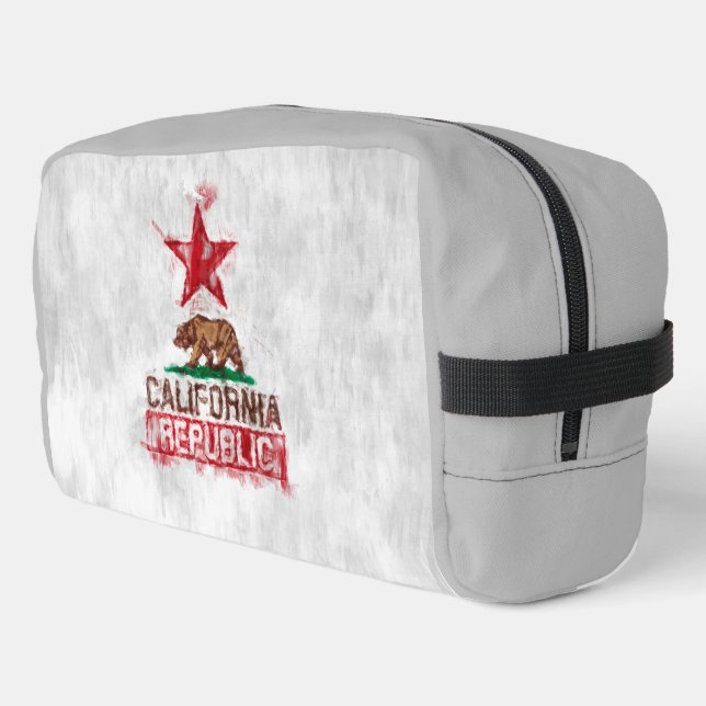 Flaggenbär der Republik Kalifornien in farbenfrohe Waschbeutel (Linke Seite)