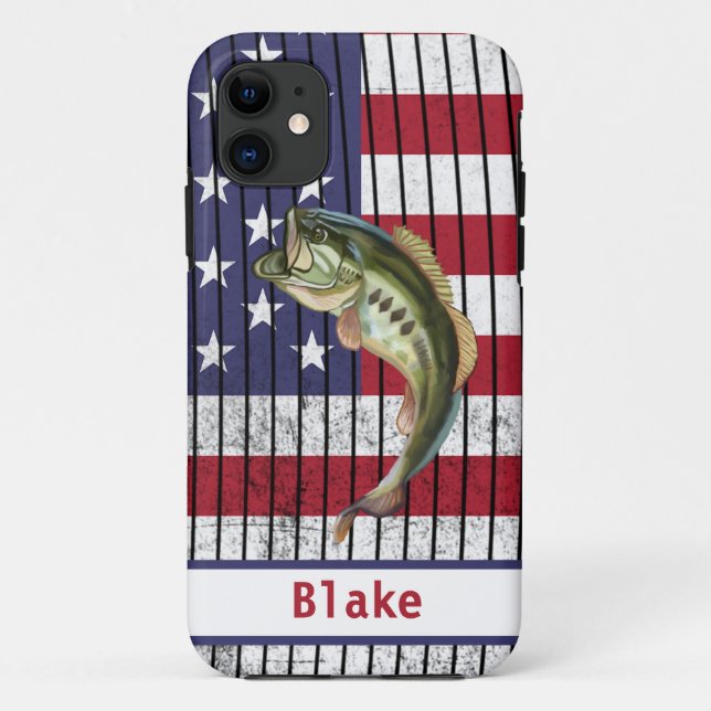 Flaggenbezeichnung Bass Fishing USA Case-Mate iPhone Hülle (Rückseite)