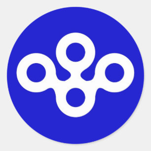 Flaggenbezirk Osaka Landkreis der Präfektur Japan Runder Aufkleber