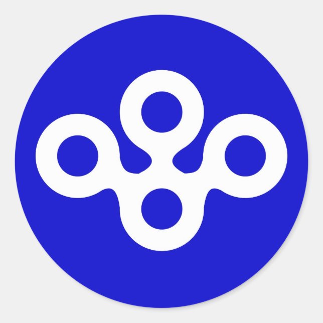 Flaggenbezirk Osaka Landkreis der Präfektur Japan Runder Aufkleber (Vorderseite)
