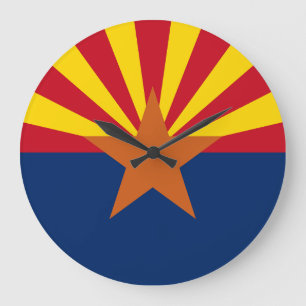 Flaggenbild des Staates Arizona Große Wanduhr