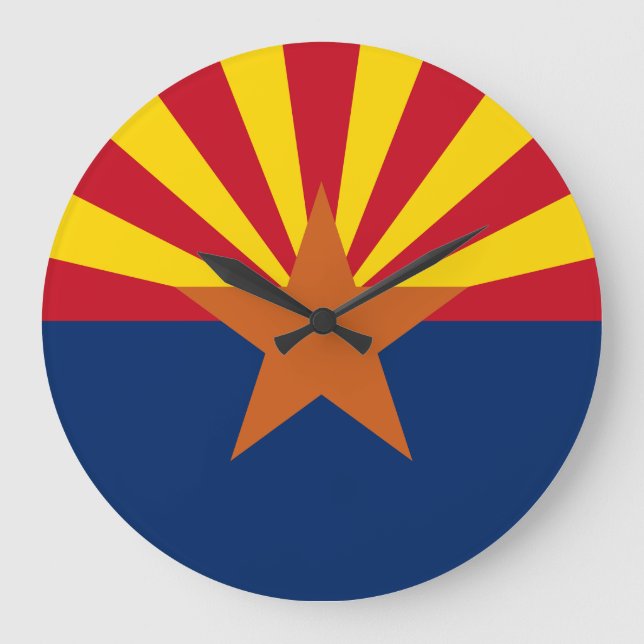 Flaggenbild des Staates Arizona Große Wanduhr (Vorderseite)