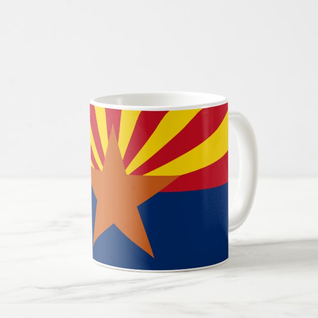 Flaggenbild des Staates Arizona Kaffeetasse (VorderseiteRechts)