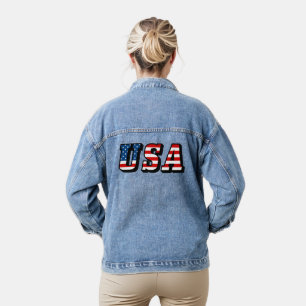 Flaggenbriefe der USA Jeansjacke
