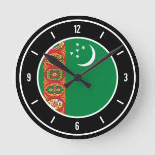 FlaggenElegant Turkmenistans Runde Wanduhr