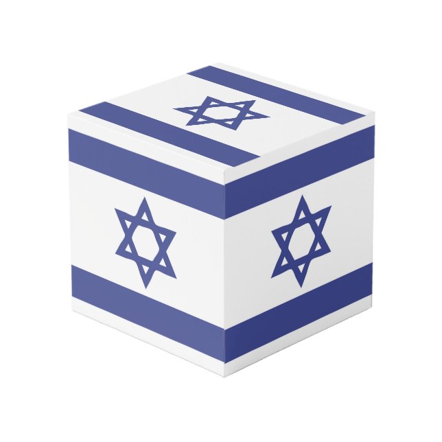 Flaggenemblem Israel Würfel (Vorderseite Schrägansicht)