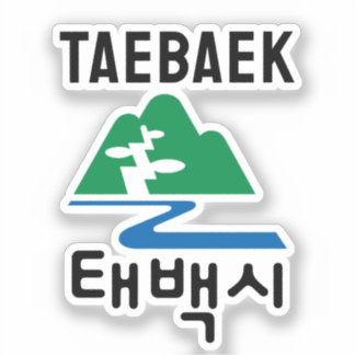 Flaggenemblem von Taebaek, Südkorea Aufkleber