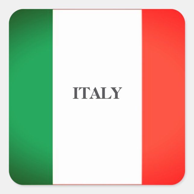 FLAGGENFARBEN ITALIEN QUADRATISCHER AUFKLEBER (Vorderseite)