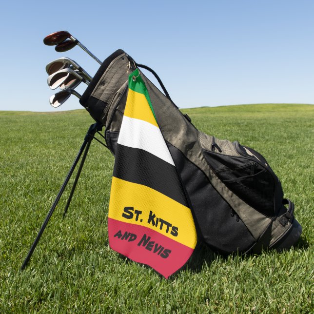 Flaggenfarben von St. Kitts Golfhandtuch (Gras)