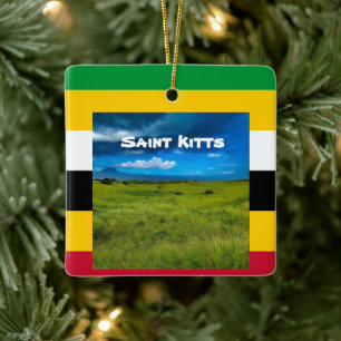 Flaggenfarben von St. Kitts Keramikornament