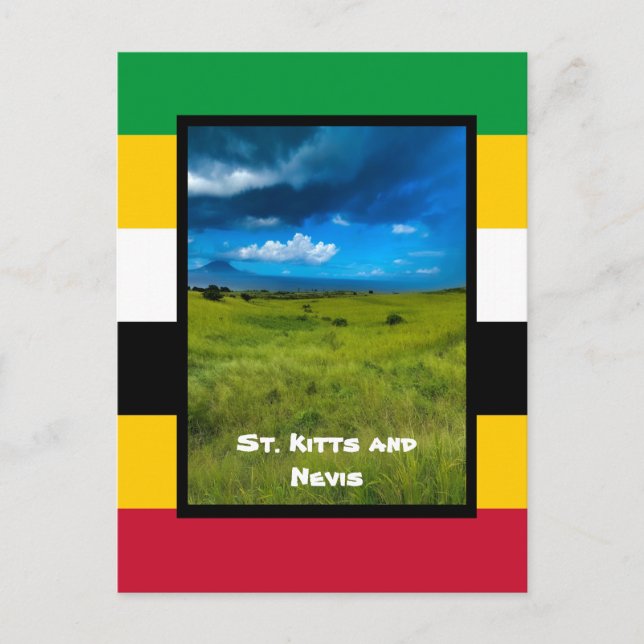 Flaggenfarben von St. Kitts Postkarte (Vorderseite)
