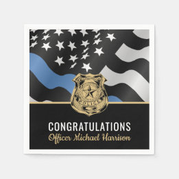Flaggenflagge der Polizeiakademie Abschluss Blue L Serviette