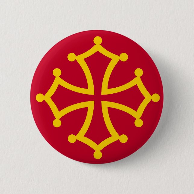 Flaggenfrankreich-Landes Midis Pyrenäen Button (Vorderseite)