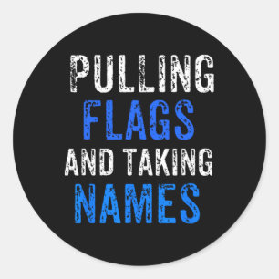 Flaggenfußball für Typ oder Mädchen, die Fußball L Runder Aufkleber