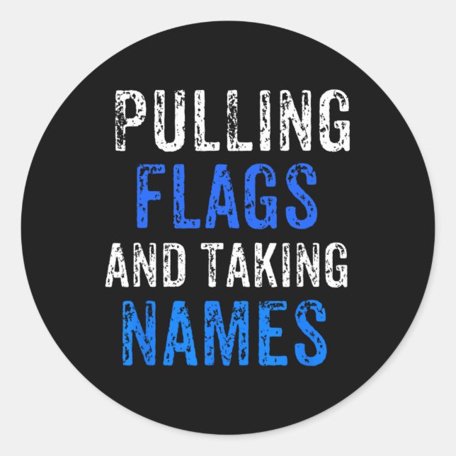 Flaggenfußball für Typ oder Mädchen, die Fußball L Runder Aufkleber (Vorderseite)