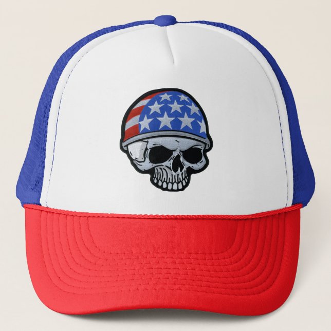 Flaggenhelm Skull Truckerkappe (Vorderseite)