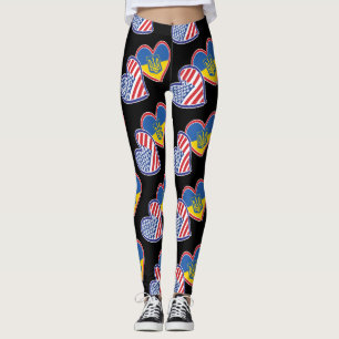 Flaggenhörer der Ukraine und der USA Leggings