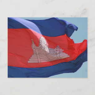 Flaggenkambodscha Postkarte