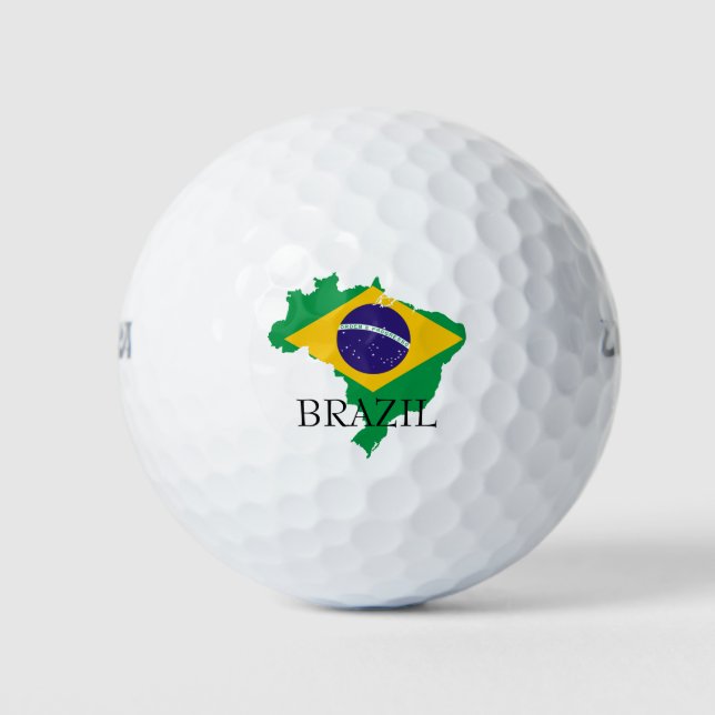 Flaggenkarte Brasilien Golfball (Vorderseite)