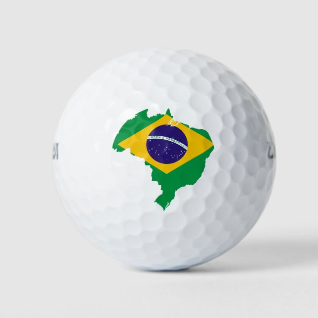 Flaggenkarte Brasilien Golfball (Vorderseite)