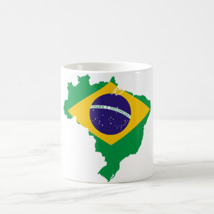 Flaggenkarte Brasilien Kaffeetasse