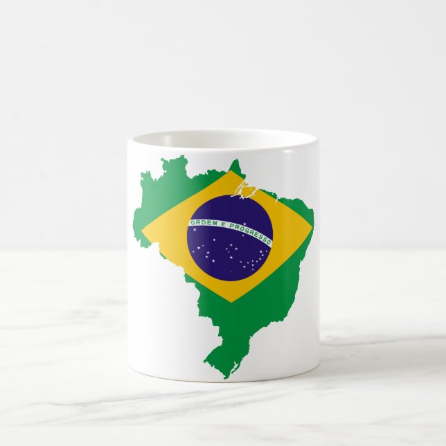 Flaggenkarte Brasilien Kaffeetasse (Mittel)
