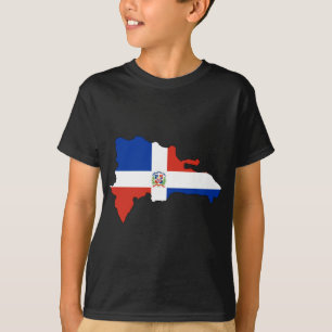 Flaggenkarte der Dominikanischen Republik T-Shirt