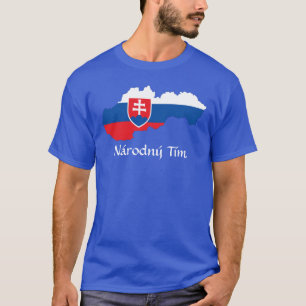 Flaggenkarte der Slowakei Národný Tím T - Shirt