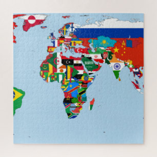 Flaggenkarte der Welt 2 Puzzle