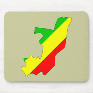 Flaggenkarte des Kongos Brazzaville Mousepad