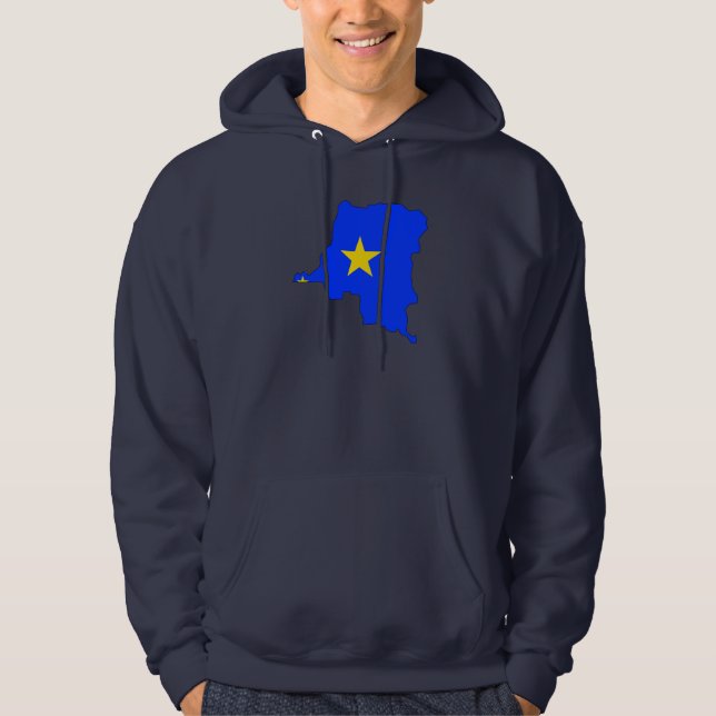 Flaggenkarte des Kongos Kinshasa Hoodie (Vorderseite)