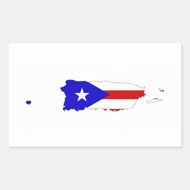 Flaggenkarte des puerto rico rechteckiger aufkleber (Vorderseite)