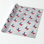 Flaggenkarte des Staates Texas Geschenkpapier<br><div class="desc">Zeigen Sie Ihre Liebe für den Lone Star Staat zu Weihnachten oder zu jeder anderen Gelegenheit mit diesem lustigen Packpapier mit einer Karte von Texas gefüllt mit dem Bären und den Farben der texanischen Staatsflagge!</div>