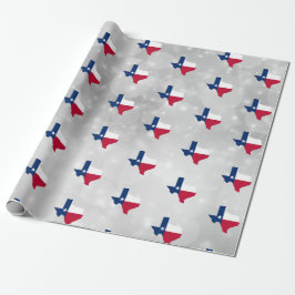 Flaggenkarte des Staates Texas Geschenkpapier