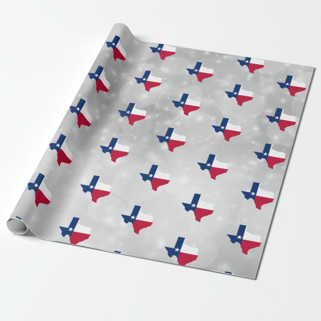 Flaggenkarte des Staates Texas Geschenkpapier (Ungerollt)