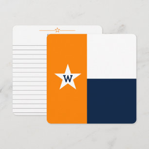 Flaggenkarte für Orange & Navy Blue Texas