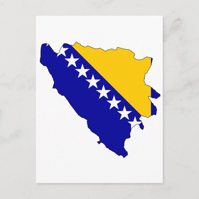 Flaggenkarte von Bosnien und Herzegowina Postkarte (Vorderseite)