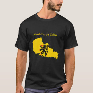 Flaggenkarte von Nord-Pas-de-Calais, französische  T-Shirt