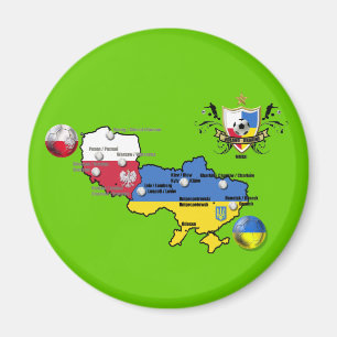 Flaggenkarten-Fußball Polens Ukraine 2012 Magnet