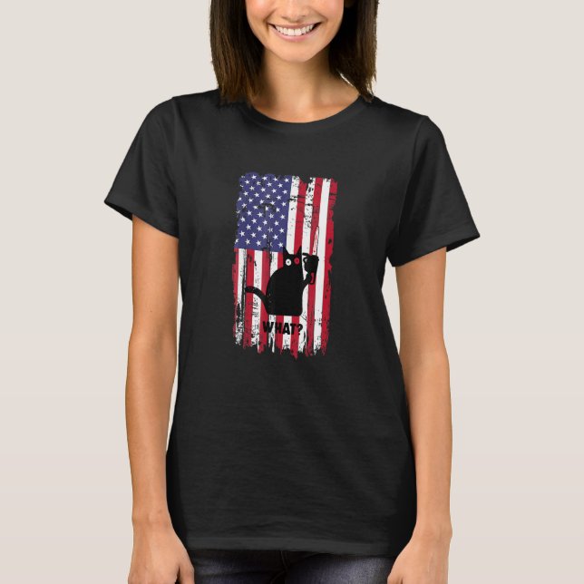 Flaggenkatze Was schwarze Katze Murderous Katze mi T-Shirt (Vorderseite)