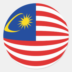 Flaggenkleber für Malaysia Runder Aufkleber
