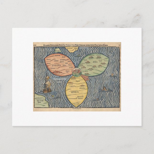 Flaggenklee-Blatkarte 1581 Postkarte (Vorderseite)