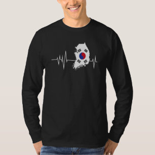 Flaggenland Heartbeat Korea Flaggen Weltmeer T-Shirt