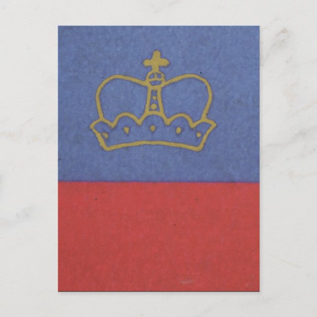 Flaggenliechtensteinkrone Postkarte (Vorderseite)