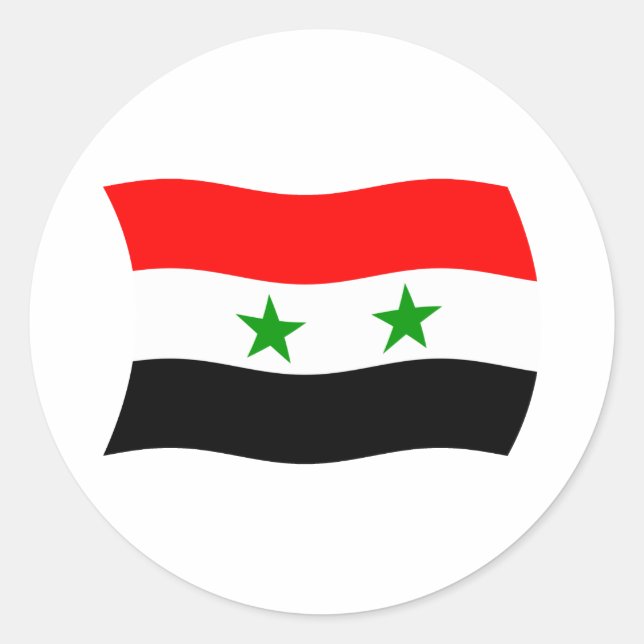Flaggenmarke Syrien Runder Aufkleber (Vorderseite)