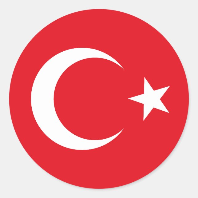 Flaggenmarke Türkei Runder Aufkleber (Vorderseite)